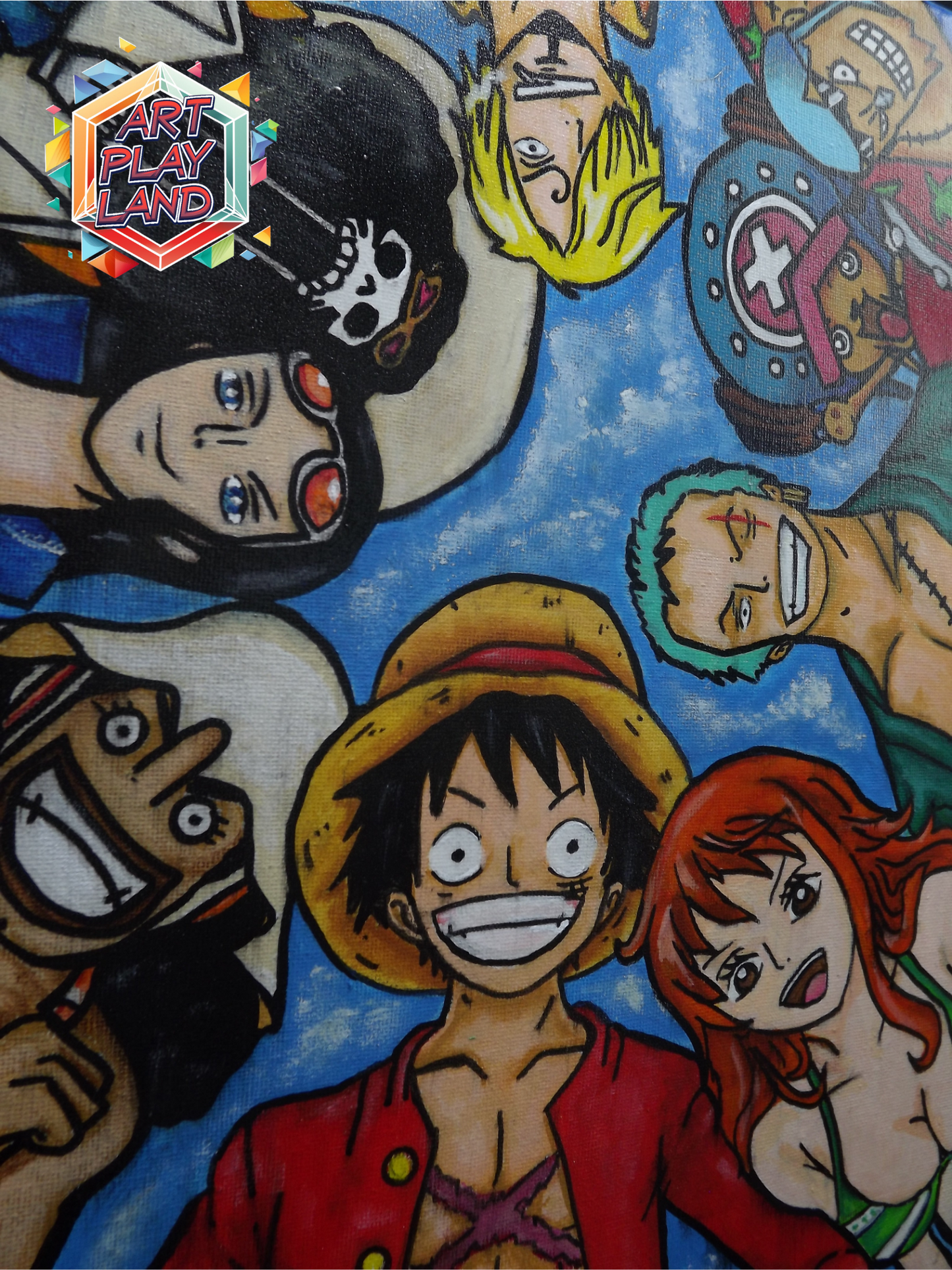 Quadro One Piece – Dipinto a Mano con Finitura Lucida (40x30 cm)