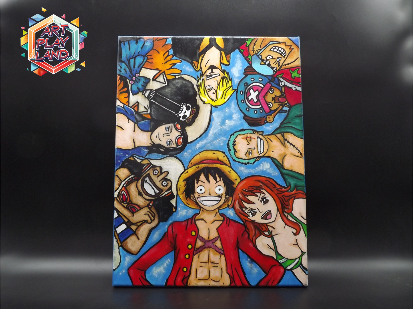 Quadro One Piece – Dipinto a Mano con Finitura Lucida (40x30 cm)