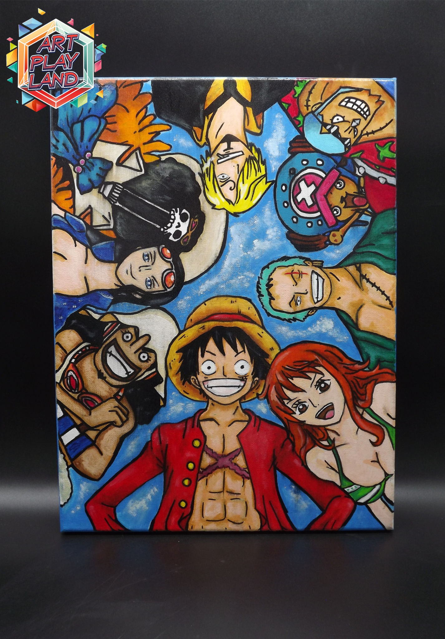 Quadro One Piece – Dipinto a Mano con Finitura Lucida (40x30 cm)
