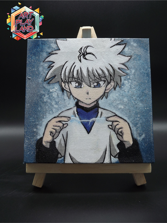 Quadro Kurapika Dipinto a Mano – 15x15 cm, Luminoso al Buio | Arte Anime Unica