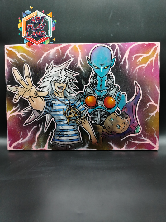 Quadro Yu gi Oh "L’Oscurità di Bakura" – Fan Art su Legno Illuminata
